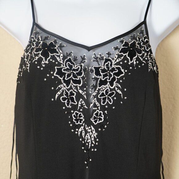 Vtg JS Boutique Y2k Fairy Floral Embroidered High Low Hem Dress Whimsigoth 10 - Picture 3 of 9